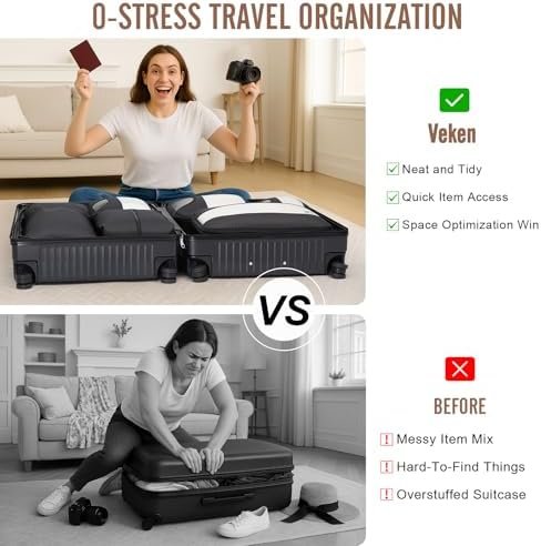 51RhjPwHinL._AC_.jpg Veken 10 Set/8 Set Packing Cubes for Travel Essentials, Suitcase Organizer Bags in 4 Sizes, Carry-On Luggage Accessories with Large Laundry & Toiletry Bag, Must-Have for Airplane, Road Trip & Camping