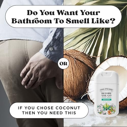 51SLqu9tm7L._AC_.jpg Poo-Pourri Before-You-Go Pocket Toilet Spray, Travel Essentials, Beach Bum, 1 Fl Oz, Up to 50 Uses, On-The-Go Bathroom Odor Deodorizer with Essential Oils, TSA Approved Size, Coconut Orchid Scent