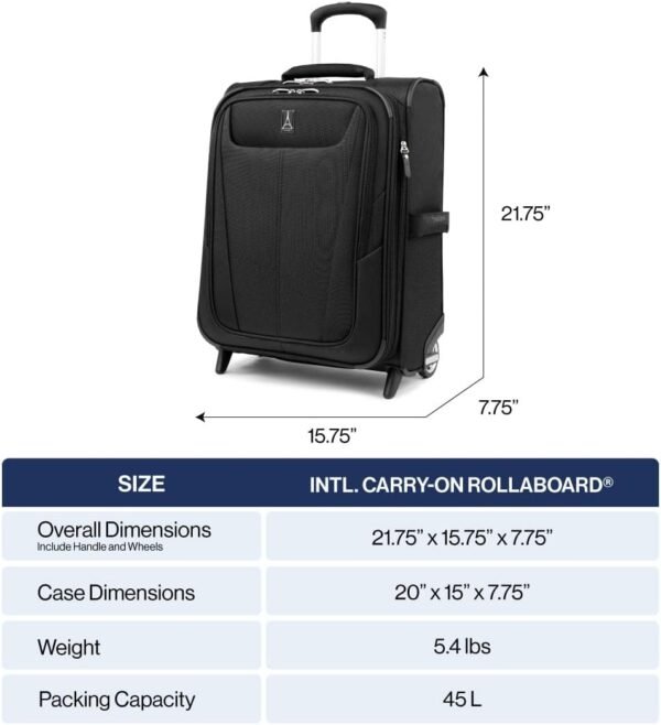 Travelpro Maxlite 5 Softside Expandable Upright 2 Wheel Carry on Luggage, Lightweight Suitcase, Men and Women, Slate Green, Carry On 20-Inch