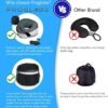 51Sto0jhJWL._AC_.jpg Travel Neck Pillows for Airplanes, Sleeping Essentials for Long haul Flights, 360° Head Support, Car and Airplane Kit with 3D Contoured Eye Mask, Earplugs and Luxury Mesh Bag (Adult, Grey)