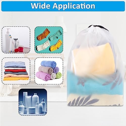 Clear Shoe Bags for Travel 5 PCS, 15.7" x 11.8" Travel Shoe Bags for Packing, Waterproof Drawstring Travel Shoe Storage Bag, Travel Essentials for Men and Women
