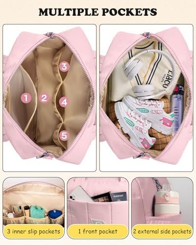 51WdDut-j1L._AC_.jpg Duffle Bag for Travel, Weekender Bags for Women,Initial Overnight Bag with Wet Pocket,Lightweight Travel Bags Personalized Gym Tote with Makeup Pouch