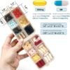 51Z8VYTUCNL._AC_.jpg 3 Pack, 14 GRIDS Travel Pill Organizer Box with Labels - Travel Medicine Case Kit - Pocket Daily Pharmacy Container - Travel Medication Holder Dispenser for Fish Oil Vitamin Supplement Storage