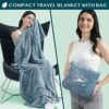 51bnF51ulGL._AC_.jpg PAVILIA Travel Blanket Pillow in Soft Bag with Pockets, Airplane Blanket Set, Plane Blanket Compact Packable, Flight Essentials Car Pillow, Travelers Accessories Gifts, Luggage Strap, Dusty Light Blue