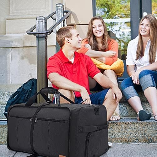 51dMXaOLq2L._AC_.jpg 120L Foldable Collapsible Waterproof Travel Duffel Bag for Men and Women with Shoe Compartment