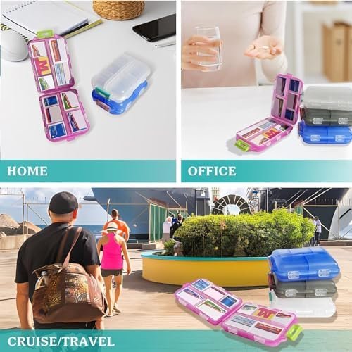 51f9XZ-UG3L._AC_.jpg Pill Organizer with Medicine Labels Travel Daily Pill Container Mini Medication Organizer Storage Pill Organizer Travel Essentials Pill Case 7 Day (Pink & 161 Lables)