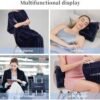 51fURtJzHML._AC_.jpg Travel Pillow and Blanket Set Travel Blanket Airplane Compact with Bag Travel Blanket Airplane Travel Essentials Car Blankets for Adults (Navy Blue)