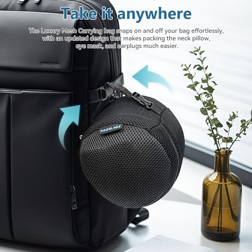 51gumlusIfL._AC_.jpg Travel Neck Pillows for Airplanes, Sleeping Essentials for Long haul Flights, 360° Head Support, Car and Airplane Kit with 3D Contoured Eye Mask, Earplugs and Luxury Mesh Bag (Adult, Grey)