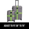 51i8LjU08qL._AC_SL1000_.jpg GORILLA GRIP Heavy Duty Adjustable Luggage Straps for Suitcases, Easy to Identify Travel Belt Connector Holds Suitcase Together, Extends Life of Bag, Strap Connects Two Bags, Accessories 2 Pack Green