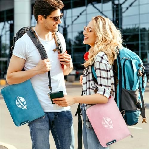 51j4hiclCRL._AC_.jpg PAVILIA Travel Blanket and Pillow, Arms Opening Airplane Blankets for Adults, Compact Plane Blanket with Arm Hole 2-in-1 Bag for Flight Car Camping Fit in Luggage Backpack Traveler Gift, Pink