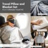 51jMSieVAVL._AC_.jpg Travel Pillow and Blanket Set - 4-in-1 Ultimate Travel Kit with Memory Foam Pillow, Travel Blanket, Sleep Mask, and Earplugs-Ultimate Comfort and Coziness for Your Journeys - Grey