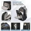 Wotony 17inch large capacity Laptop Backpack Purse for Women, 17inch Work Travel Computer Bags (beige, 17Inch)