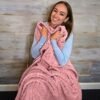 51lve0u752L._AC_.jpg EverSnug Premium Travel Blanket Pillow - Soft 2 in 1 Airplane Blanket with Soft Bag Pillowcase, Hand Luggage Sleeve and Backpack Clip (Light Pink)