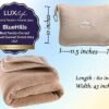 51m-Uzpc2qL._AC_.jpg BlueHills Premium Soft Travel Blanket Pillow Airplane Blanket Packed in Soft Bag Pillowcase with Hand Luggage Belt Backpack Clip Compact Pack Large Portable Flight Throw Beige T005