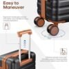Luggage Sets 3 Piece, Carry On Luggage 20In With Spinner Wheels,PC Hardside Suitcase Set with TSA Lock,Durable Carry On Suitcase With Travel Backpack for Men (Black, 3 piece set (20inch))