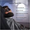 51qUw-xIXRL._AC_.jpg Travel Blanket Luxury Travel Set - Ergonomic Airplane Neck Pillow 100% Pure Memory Foam and Super Soft Fleece Blanket - Premium 3D Sleep Mask & Earplugs - Ultimate 4-in-1 Traveling Kit Black