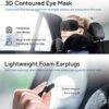 51rUmGWAZ4L._AC_.jpg Travel Blanket Luxury Travel Set - Ergonomic Airplane Neck Pillow 100% Pure Memory Foam and Super Soft Fleece Blanket - Premium 3D Sleep Mask & Earplugs - Ultimate 4-in-1 Traveling Kit Black