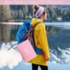 51sCspBkR7L._AC_.jpg Blanket Pillow for Airplane Travel Essentials - 3 In 1 Travel Blanket and Pillow Set for Women Gifts, Plane Compact with Bag for Long Flight, International Traveler Must Haves Flying Accessories(Pink)