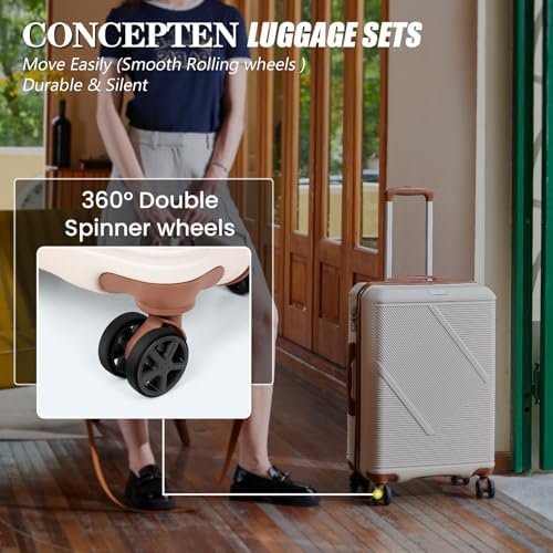 51tiDdR1iXL._AC_.jpg Luggage Sets 5 Piece, Suitcases With Wheels, Lightweight Travel Luggage Set With TSA Lock, ABS Hardshell Carry On Suitcase Set, Black