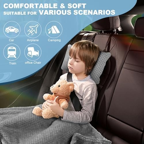 51uyhSp1dlL._AC_.jpg Travel Blanket Airplane Compact with Bag, Travel Essentials 3 in 1 Packable Airplane Blanket, Travel Pillow and Blanket Set, Inflatable Pillow, Luggage Sleeve & Backpack Clip (Light Grey)