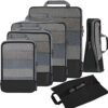 51x0v3dndkL._AC_.jpg BAGAIL 4 Set/6 Set/8 Set Compression Packing Cubes Travel Accessories Expandable Packing Organizers (Half Mesh, 6-Black)