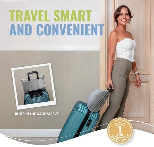 BOACAY Soft & Warm Travel Blanket for Airplane & Car - Long Flight Essential for Women, Men, Kids - Compact Pillow with Luggage Sleeve & Backpack Clip