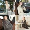 51ypxiCqsaL._AC_.jpg Travel Blanket Pillow, Premium 2 in 1 Flannel Airplane Blanket Compact for Travel,Office, Home,Travel Essentials Accessories for Plane and Car,Compact Office Blanket (Gray)