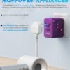 Universal Travel Adapter Offers 5.8A 3X 3.0A USB-C Ports, 2X 2.4A USB-A Ports and Multi AC Outlet, All-in-One International Power Plug Adapter Worldwide Travel Charger for EU USA UK AUS (Purple)