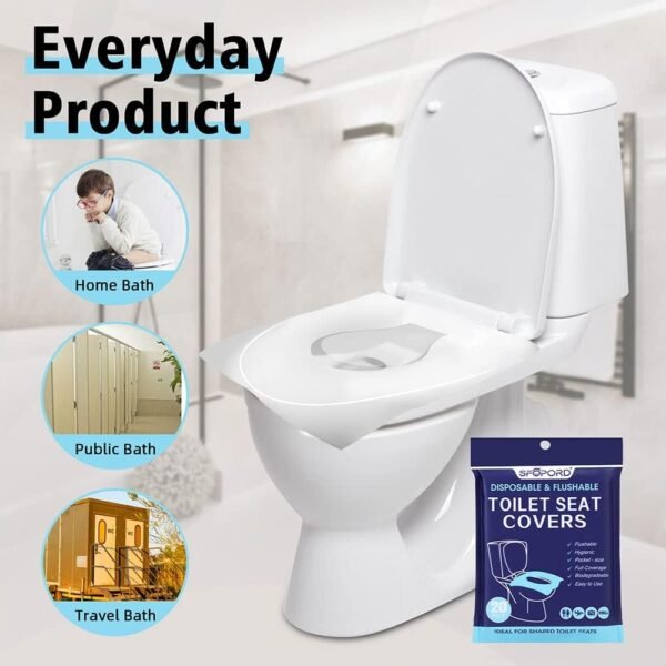 61-6thT6GUL._AC_SL1000_.jpg XL 100PCS Toilet Seat Covers Disposable - Flushable Paper Toilet Seat Cover is Travel Accessories, Travel Essentials for Public Restrooms, Airplane, Campin