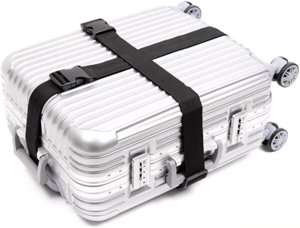 61-wy3XnHdL._AC_SL1004_.jpg 2Pcs Luggage Straps for Suitcase Travel Accessories TSA Approved, 80In Long Belts to Keep Your Suitcase Secure, Adjustable Bag Straps with Quick-Release Buckle for Travel Bag Closure, Black