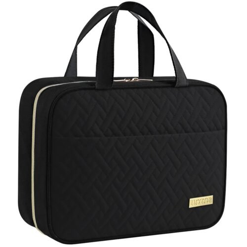 617W1VzUMzL._SL1500_.jpg HOTOR Travel Toiletry Bag w/Hanging Hook - Spacious Toiletry Bag Essentials for Women & Men, Makeup Bag/Big Comparment, Waterproof for Travel Accessories, Large, Black