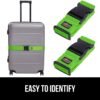 61A1EMzpIjL._AC_SL1000_.jpg GORILLA GRIP Heavy Duty Adjustable Luggage Straps for Suitcases, Easy to Identify Travel Belt Connector Holds Suitcase Together, Extends Life of Bag, Strap Connects Two Bags, Accessories 2 Pack Green