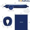 61AWFKMnzNL._AC_SL1500_.jpg Multifunctional Neck Pillow, Soft Warm Blanket with Cozy Neck Pillow Case, Portable Blanket Set for Airplane, Camping, Car (Navy Blue)