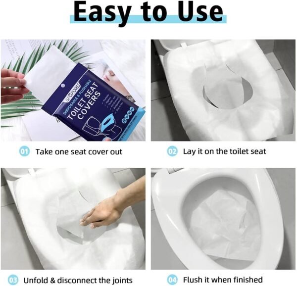 61BDsHrCebL._AC_SL1000_.jpg XL 100PCS Toilet Seat Covers Disposable - Flushable Paper Toilet Seat Cover is Travel Accessories, Travel Essentials for Public Restrooms, Airplane, Campin