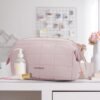 BAGSMART Makeup Bag Travel Toiletry Bag, Puffy Padded Make Up Bags for Women Makeup Organizer Case, Wide-open Pouch Purse Travel Essentials Toiletries Accessories Brushes, Pink
