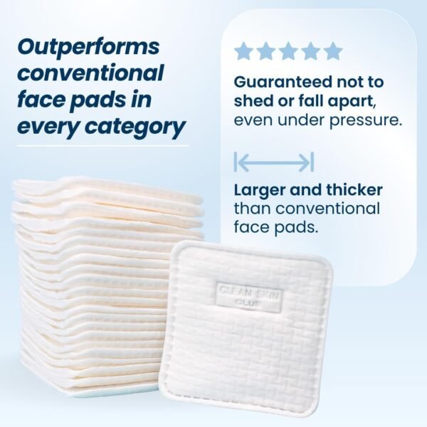 Clean Skin Club Clean² Pads 2.0 [New & Improved Edges] Guaranteed Not to Shed & Tear Face Pads, Unique Triple Layers, Textured & Ultra Soft Side, Organic Disposable Cotton, Pair with Makeup Remover
