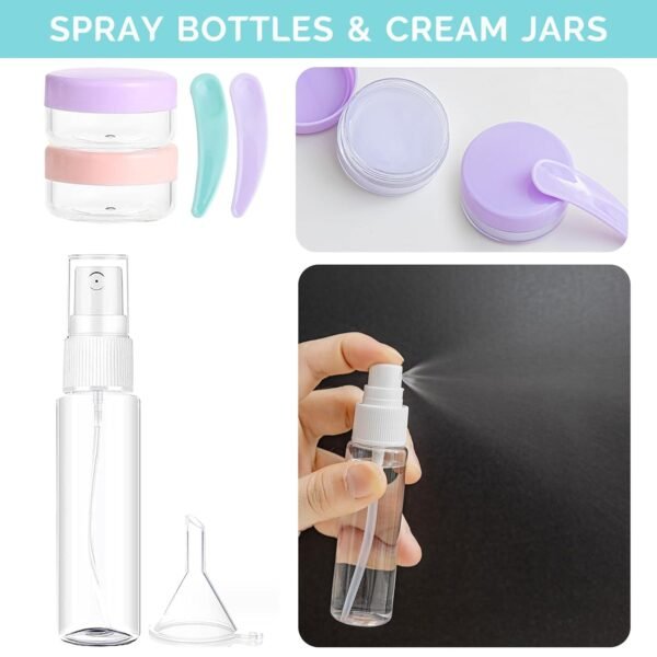 61U7mS8stYL._SL1500_.jpg 20 Pack Travel Bottles Set for Toiletries TSA Approved, Leak Proof Travel Size Containers Kit Portable Refillable Travel Accessories for Shampoo Conditioner Lotion Liquids
