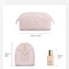 BAGSMART Makeup Bag Travel Toiletry Bag, Puffy Padded Make Up Bags for Women Makeup Organizer Case, Wide-open Pouch Purse Travel Essentials Toiletries Accessories Brushes, Pink