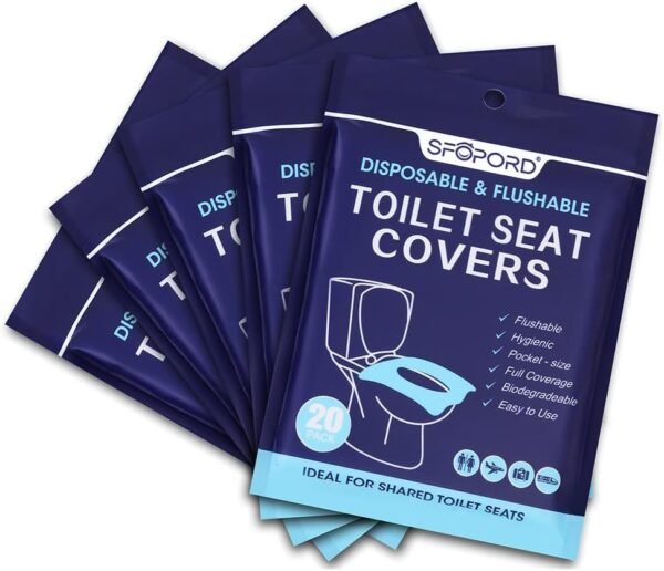 61aNfs13uL._AC_SL1000_.jpg XL 100PCS Toilet Seat Covers Disposable - Flushable Paper Toilet Seat Cover is Travel Accessories, Travel Essentials for Public Restrooms, Airplane, Campin