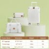 Joyway 20in Carry On Luggage with Cup Holder and USB Port, 25% Expandable Capacity, Smart Suitcase with Anti Slip Wheels and Handbag, Perfect for Men and Women 3 Piece Set White