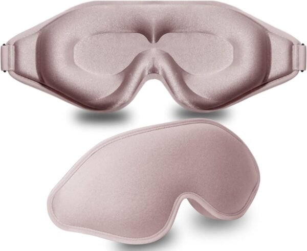 61vbS5WX-fL._AC_SL1495_.jpg Sleep Mask, 3D Deep Contoured Eye Covers for Sleeping, 99% Block Out Light Eye Mask,Zero Pressure Cup Blindfold for Men Women, with Adjustable Strap for Sleeping, Yoga, Traveling (Pink)