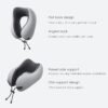 Neck Pillow and Blanket Set for Travel Memory Foam Design Models Pillows with Eye Mask and 50% More Storage Bag Traveling Essentials Plane Car Flight Rest Sleeping Use Adult, Light Gray