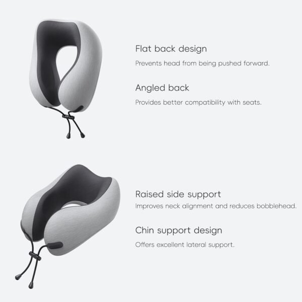 Neck Pillow and Blanket Set for Travel Memory Foam Design Models Pillows with Eye Mask and 50% More Storage Bag Traveling Essentials Plane Car Flight Rest Sleeping Use Adult, Light Gray