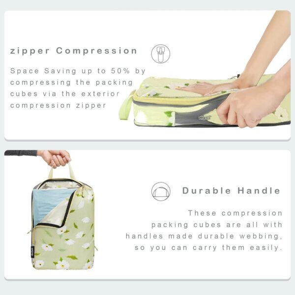 BAGAIL 4 Set/6 Set Ultralight Compression Packing Cubes Packing Organizer for Travel Accessories Luggage Suitcase Backpack