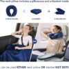 71-WnqZMYfL._AC_SL1500_.jpg Multifunctional Neck Pillow, Soft Warm Blanket with Cozy Neck Pillow Case, Portable Blanket Set for Airplane, Camping, Car (Navy Blue)