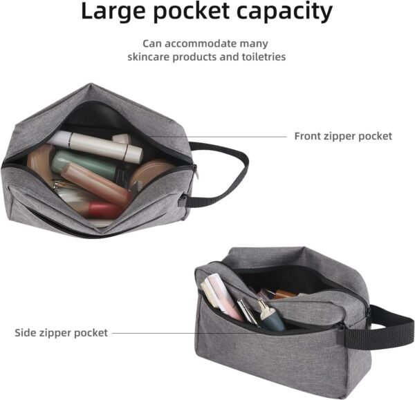 71-j6xh-HkL._AC_SL1500_.jpg Travel Toiletry bag Toiletry bag for women men Hanging Cosmetic bag Travel accessories for Women Men (Grey)