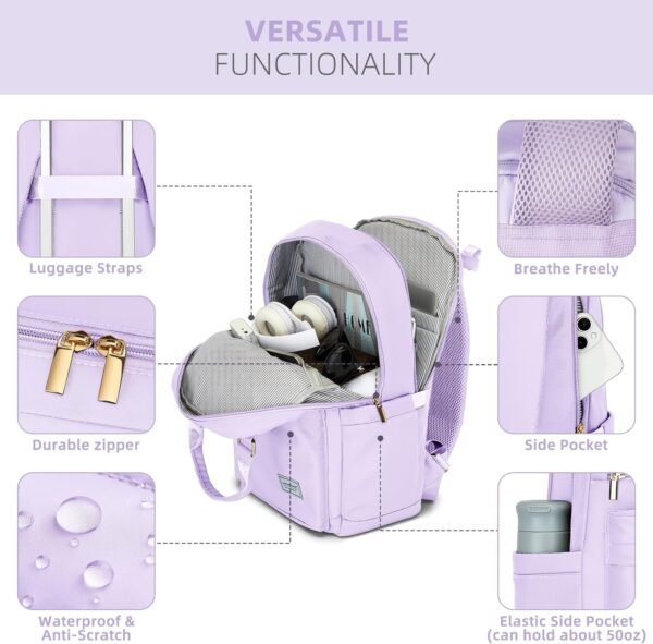 LARVENDER Luggage Sets 3 Piece, Hardside PP Carry On Suitcase with 360° Spinner Wheels TSA Lock Luggage Sets for Women, Lavender