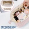 BAGSMART Makeup Bag Travel Toiletry Bag, Puffy Padded Make Up Bags for Women Makeup Organizer Case, Wide-open Pouch Purse Travel Essentials Toiletries Accessories Brushes, Pink