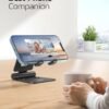 711iLbVVYmL._AC_SL1500_.jpg Nulaxy Dual Folding Cell Phone Stand, Fully Adjustable Foldable Desktop Phone Holder Cradle Dock Compatible with Phone 16 15 14 13 12 11 Pro Xs Xs Max Xr X 8, Nintendo Switch, All Phones