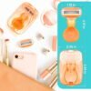 712CDVP01GL._SL1500_.jpg DreamGenius Travel Razors for Women Include 1 Handle and 5 Cartridges, Extra Smooth 5-Blade Travel Essentials Razor with Case for Shaving, Orange